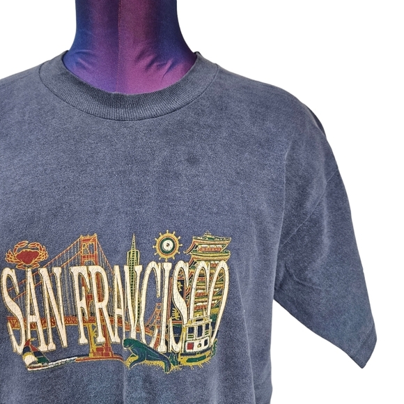 Vintage Fruit of the Loom San Francisco Single Stitch Graphic Tee Size Large F64 - Picture 3 of 11